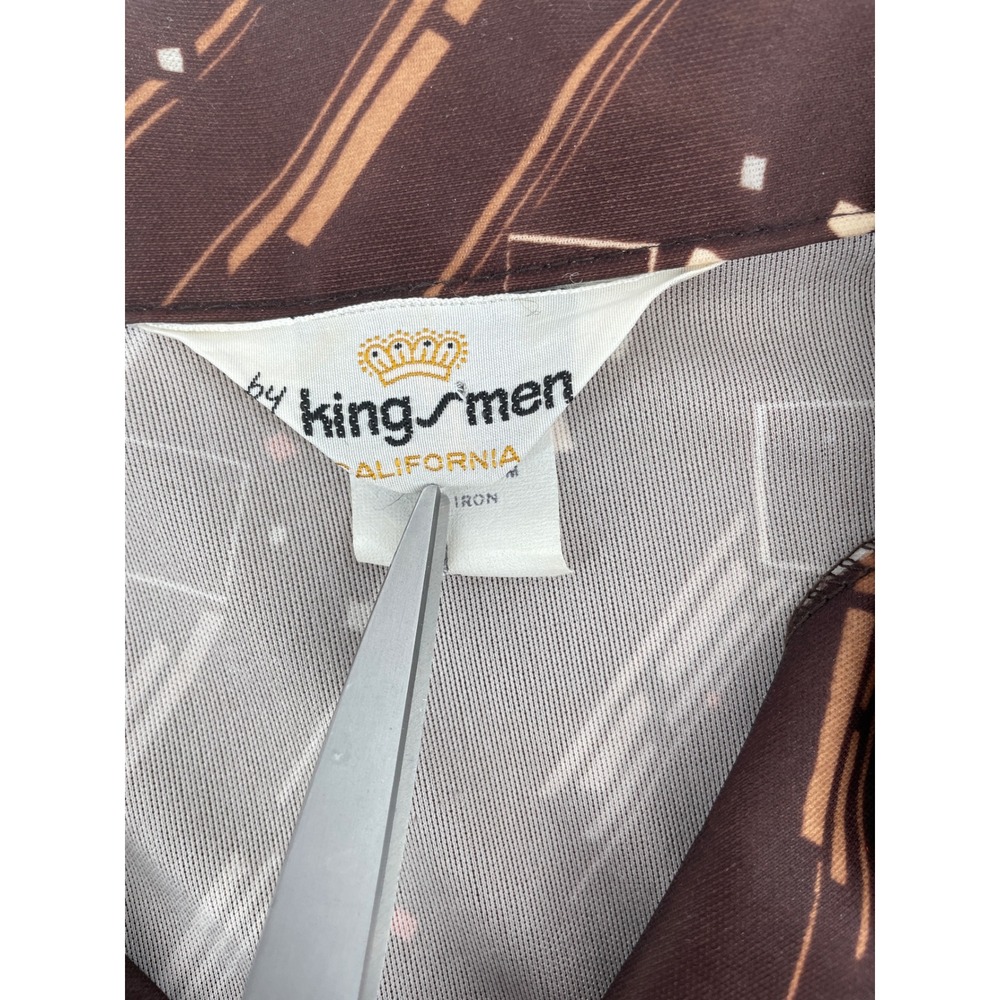 Vintage Kingsmen California Button Up Shirt Mens Large Brown Vintage 70s Disco View 4